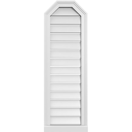 Ekena Millwork Octagonal Top Surface Mount PVC Gable Vent w/ 2"W x 2"P Brickmould Sill Frame, 14"W x 42"H GVPOT14X4203SF